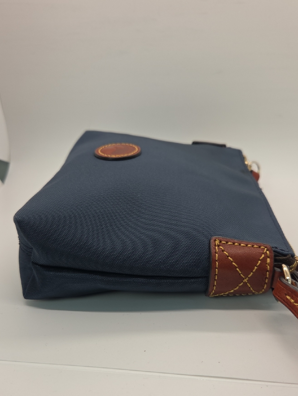 Dooney & Bourke Nylon Navy Leather Crossbody Pouchette Bag - Picture 14 of 16